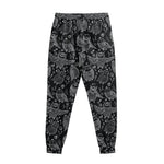 Black And White Owl Pattern Print Sweatpants