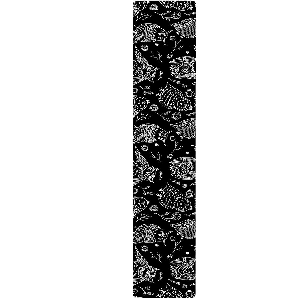 Black And White Owl Pattern Print Table Runner