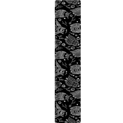 Black And White Owl Pattern Print Table Runner