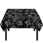 Black And White Owl Pattern Print Tablecloth