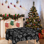 Black And White Owl Pattern Print Tablecloth