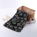 Black And White Owl Pattern Print Towel