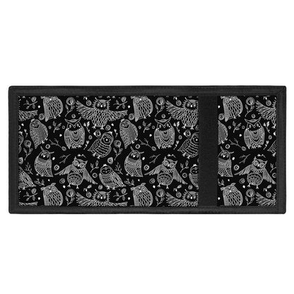 Black And White Owl Pattern Print Trifold Wallet