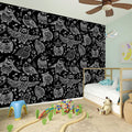 Black And White Owl Pattern Print Wall Sticker