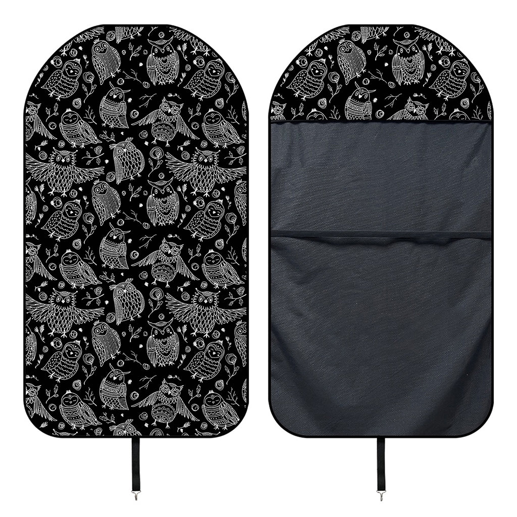 Black And White Owl Pattern Print Waterproof Car Seat Cover