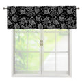 Black And White Owl Pattern Print Window Valance