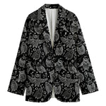 Black And White Owl Pattern Print Women's Blazer