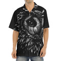 Black And White Owl Print Aloha Shirt