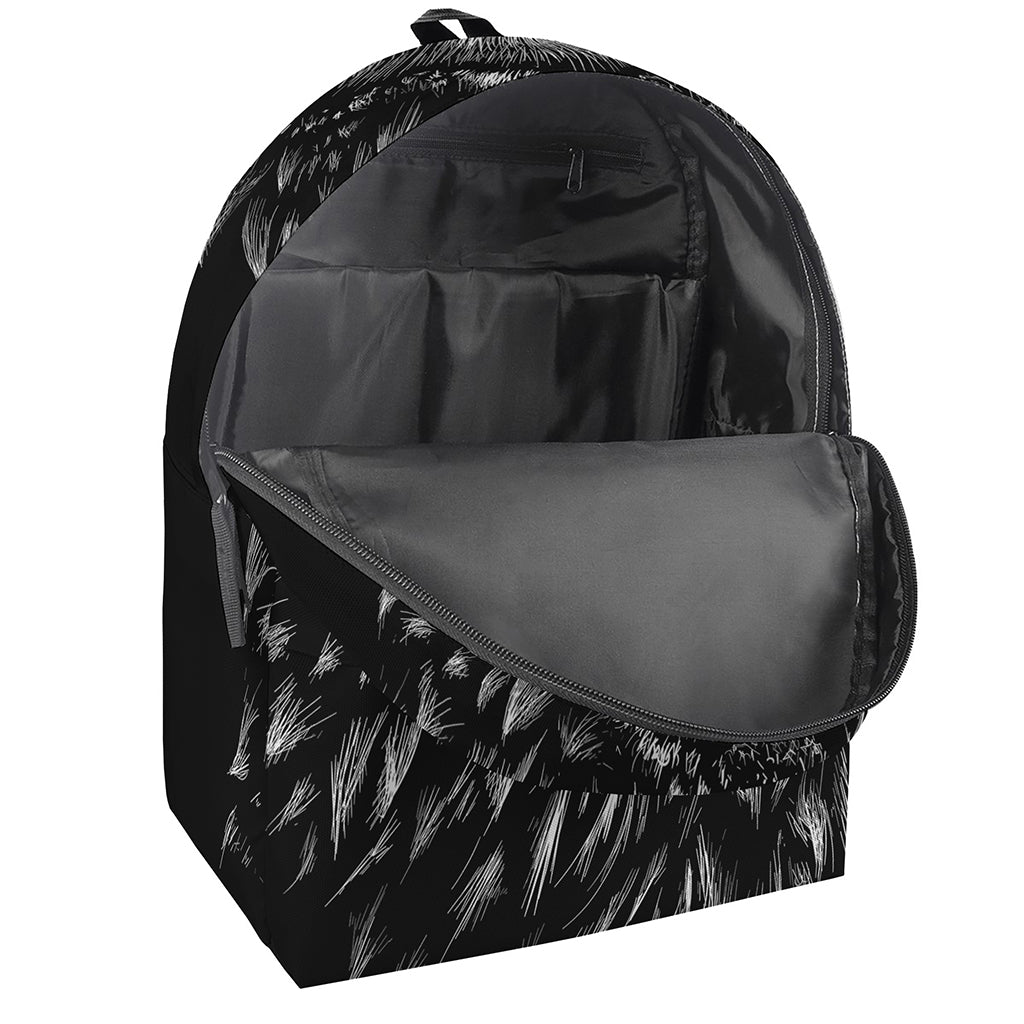 Black And White Owl Print Backpack
