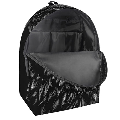 Black And White Owl Print Backpack
