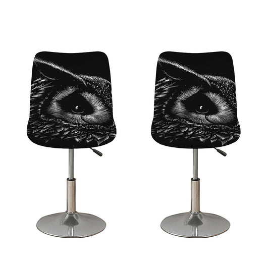 Black And White Owl Print Bar Stool Covers