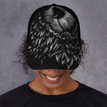 Black And White Owl Print Baseball Cap