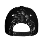 Black And White Owl Print Baseball Cap