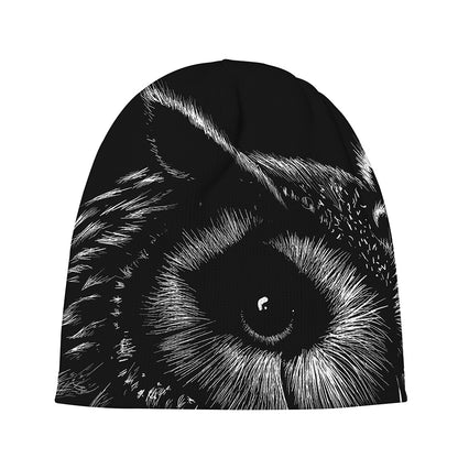 Black And White Owl Print Beanie