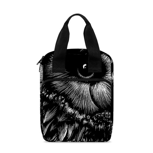Black And White Owl Print Bible Tote Bag