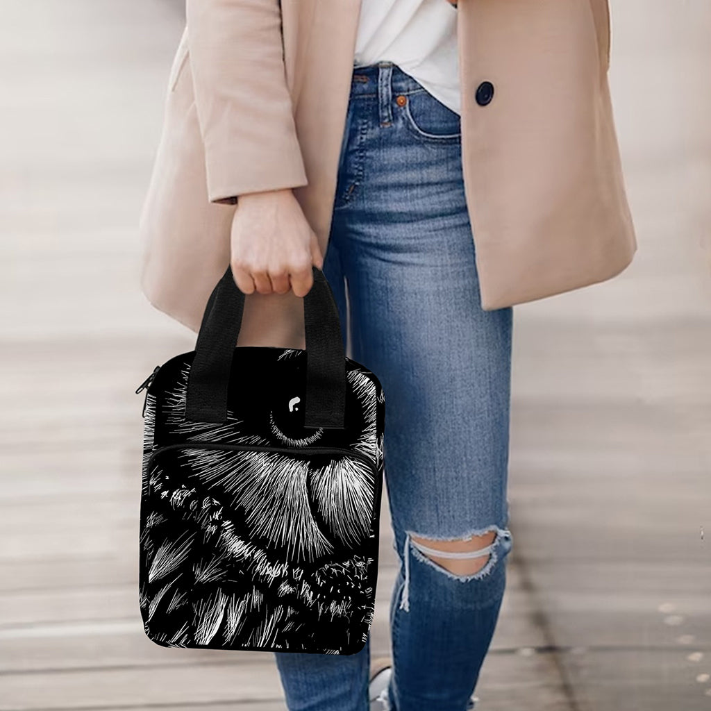 Black And White Owl Print Bible Tote Bag