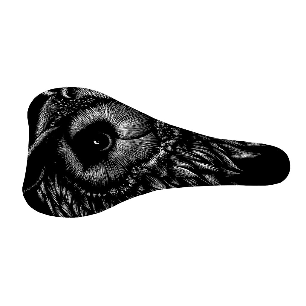 Black And White Owl Print Bicycle Seat Cover