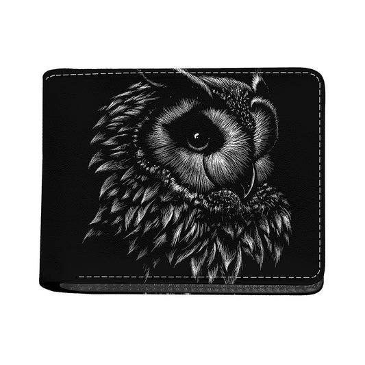 Black And White Owl Print Bifold Wallet