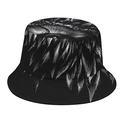 Black And White Owl Print Bucket Hat