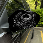 Black And White Owl Print Car Side Mirror Covers