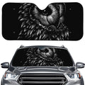 Black And White Owl Print Car Windshield Sun Shade