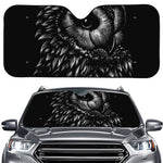 Black And White Owl Print Car Windshield Sun Shade