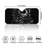 Black And White Owl Print Car Windshield Sun Shade