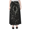 Black And White Owl Print Chiffon Maxi Skirt