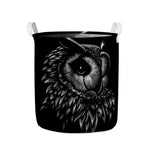 Black And White Owl Print Collapsible Laundry Basket