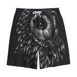 Black And White Owl Print Cotton Shorts