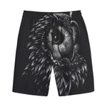 Black And White Owl Print Cotton Shorts