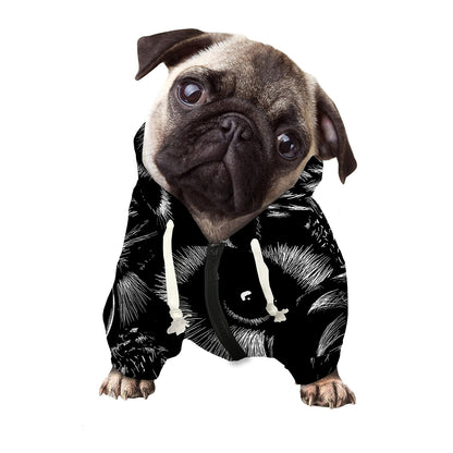 Black And White Owl Print Dog Zip Up Hoodie