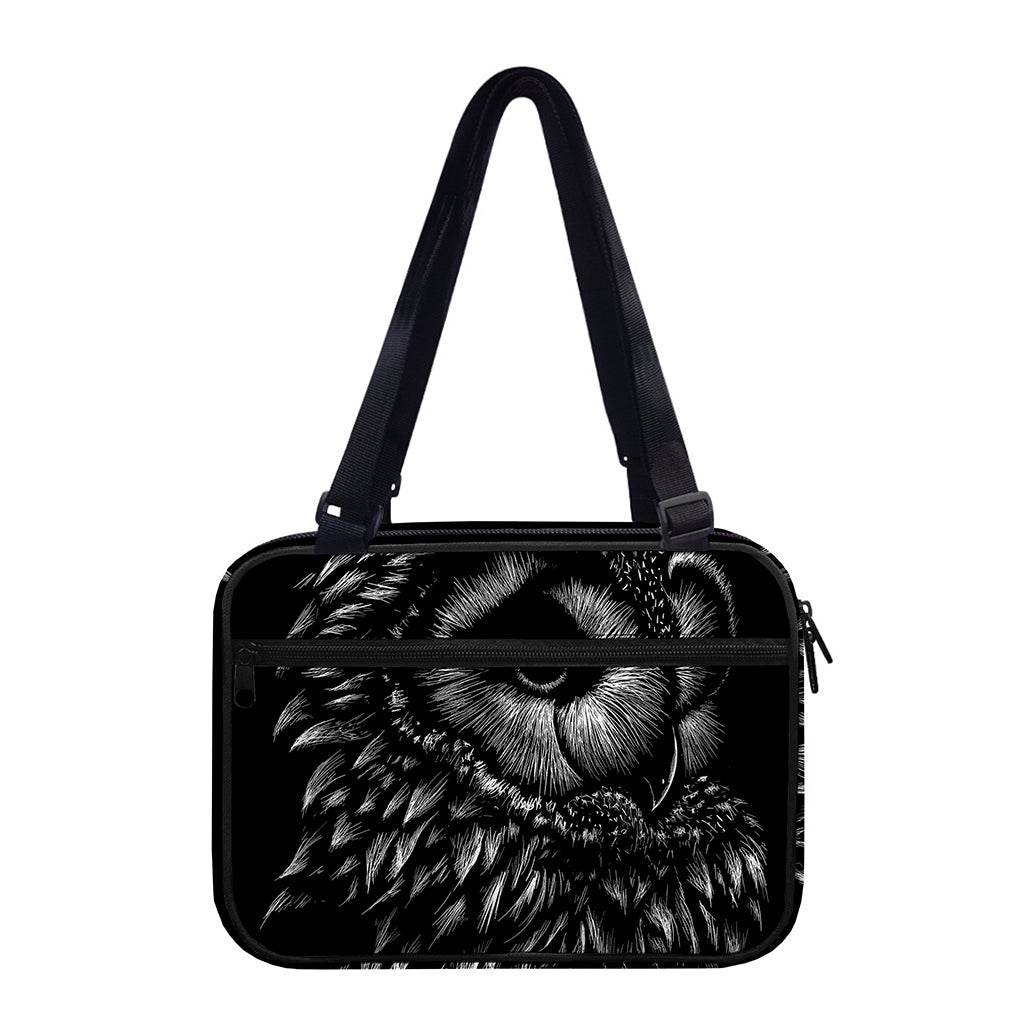 Black And White Owl Print Double Strap Bible Bag