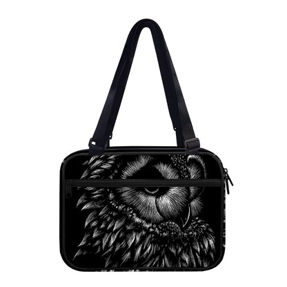 Black And White Owl Print Double Strap Bible Bag