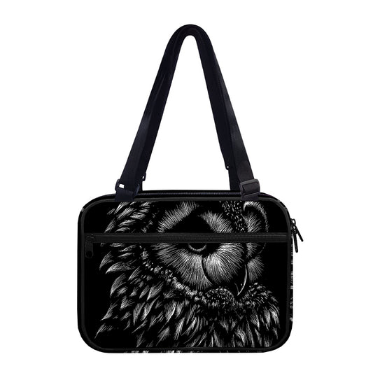 Black And White Owl Print Double Strap Bible Bag