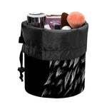 Black And White Owl Print Drawstring Makeup Bag