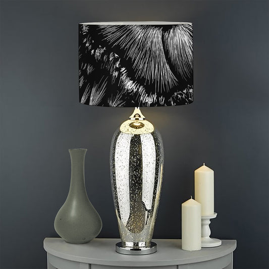 Black And White Owl Print Drum Lamp Shade