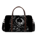 Black And White Owl Print Duffle Bag