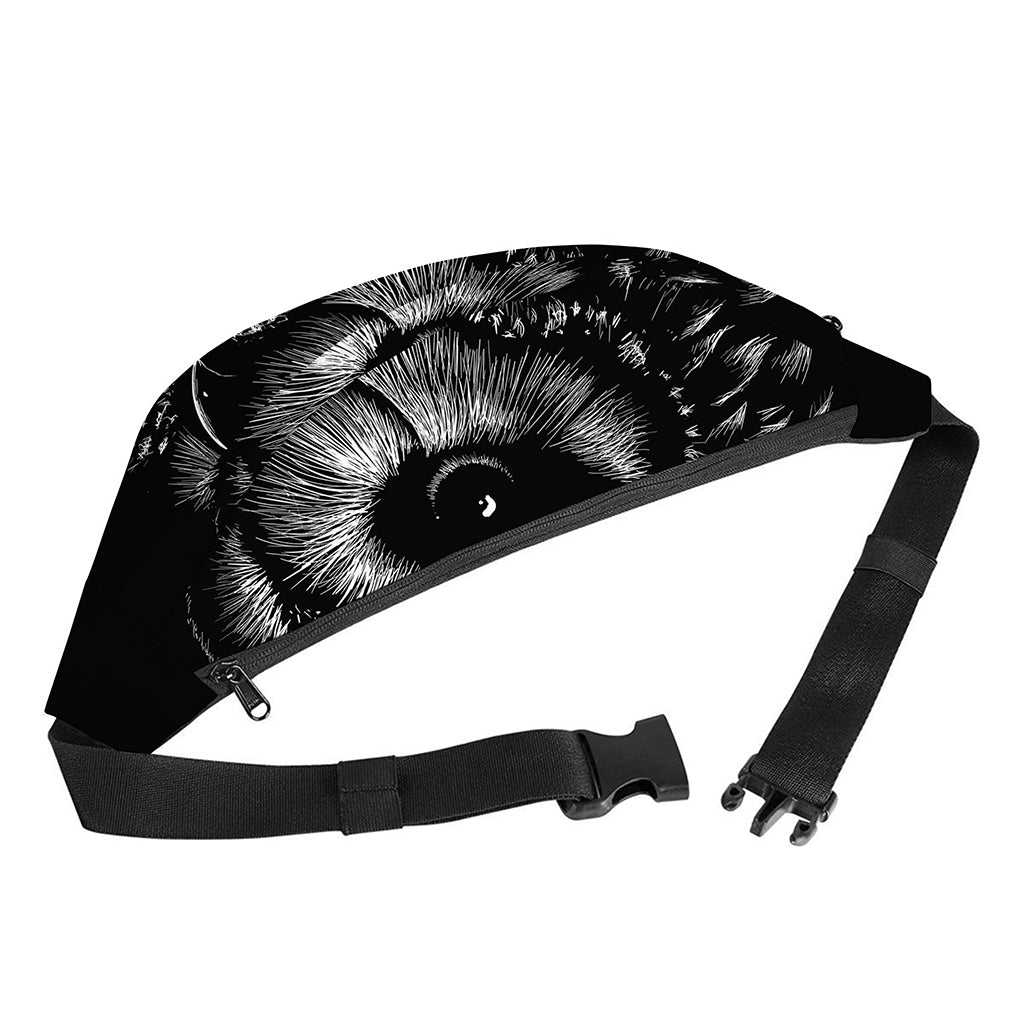 Black And White Owl Print Fanny Pack