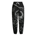 Black And White Owl Print Fleece Lined Knit Pants