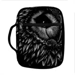 Black And White Owl Print Front Pocket Bible Bag