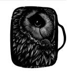 Black And White Owl Print Front Pocket Bible Bag