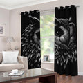 Black And White Owl Print Grommet Curtains