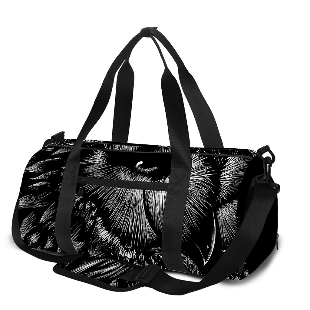 Black And White Owl Print Gym Bag