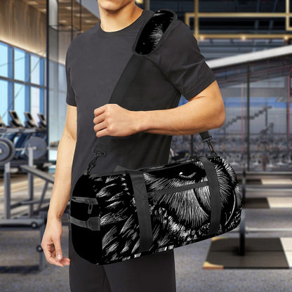 Black And White Owl Print Gym Bag
