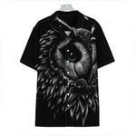 Black And White Owl Print Hawaiian Shirt