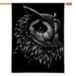 Black And White Owl Print House Flag