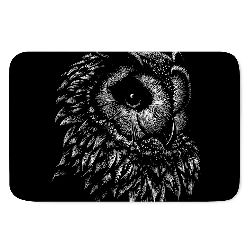 Black And White Owl Print Indoor Door Mat