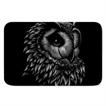 Black And White Owl Print Indoor Door Mat