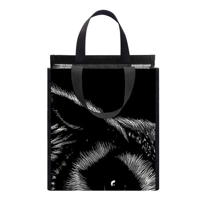 Black And White Owl Print Insulated Lunch Tote